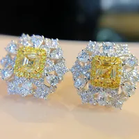 Intense Yellow Diamond Micro-inlaid Yellow Diamond Earrings main image 4