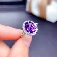 Internet Celebrity Tik Tok Live Stream Ornament Imitation Natural Colored Gems Topaz Amethyst Citrine Olivine Ring main image 5