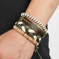 Wholesale Personality Woven Multilayer Hemp Rope Bracelet Bracelet Simple Diy 4-piece Leather Bracelet main image 2
