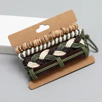 Wholesale Personality Woven Multilayer Hemp Rope Bracelet Bracelet Simple Diy 4-piece Leather Bracelet main image 3