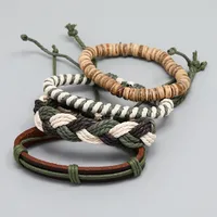 Wholesale Personality Woven Multilayer Hemp Rope Bracelet Bracelet Simple Diy 4-piece Leather Bracelet main image 5