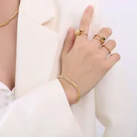 Wholesale Jewelry Fashion 304 Stainless Steel No Inlaid 18K Gold Plated Plating main image 4