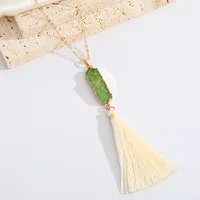Geometric Resin Necklace Multicolor Pendant Tassel Sweater Chain Autumn And Winter New Chain main image 3