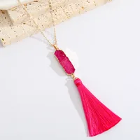 Geometric Resin Necklace Multicolor Pendant Tassel Sweater Chain Autumn And Winter New Chain main image 5
