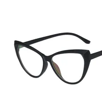 Retro Cat Eye Anti-blue Light Plain Glasses Frame New Flat Mirror sku image 2