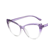 Retro Cat Eye Anti-blue Light Plain Glasses Frame New Flat Mirror sku image 6
