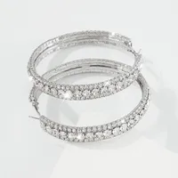 Fashion Full Rhinetone Light Luxury Geometric Simple Earrings main image 1