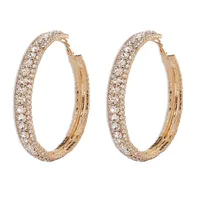 Fashion Full Rhinetone Light Luxury Geometric Simple Earrings sku image 1