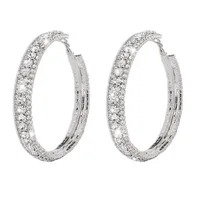 Fashion Full Rhinetone Light Luxury Geometric Simple Earrings sku image 2