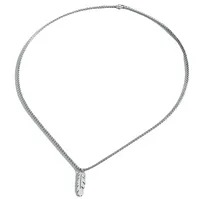 Fashion Simple Feather Necklace Personalized Stainless Steel Leaf Pendant Cross-border Jewelry main image 5