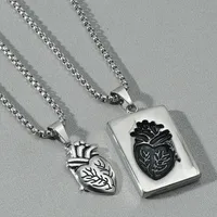 Creative Heart Pendant Personality Fashion Hip Hop Necklace Valentine's Day Gift Cross-border New Product main image 1