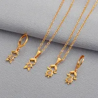 Boy And Girl Necklace Set European And American Creative Cartoon Family Earrings Necklace Couple Accessories main image 2