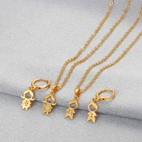 Boy And Girl Necklace Set European And American Creative Cartoon Family Earrings Necklace Couple Accessories main image 5