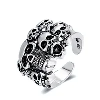 Cross-border New Halloween Gothic Skull Ring Punk Open Ring Ring Tail Ring main image 1