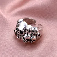 Cross-border New Halloween Gothic Skull Ring Punk Open Ring Ring Tail Ring main image 2