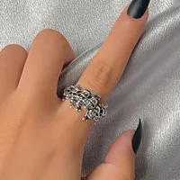 Cross-border New Halloween Gothic Skull Ring Punk Open Ring Ring Tail Ring main image 3