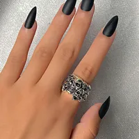 Cross-border New Halloween Gothic Skull Ring Punk Open Ring Ring Tail Ring main image 5