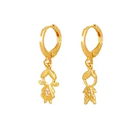 Boy And Girl Necklace Set European And American Creative Cartoon Family Earrings Necklace Couple Accessories sku image 1