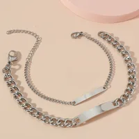 Simple Style Geometric Titanium Steel No Inlaid Bracelets In Bulk main image 1