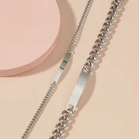 Simple Style Geometric Titanium Steel No Inlaid Bracelets In Bulk main image 2