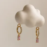 Rectangular Pendant Brass Fashion Earrings Wholesale Jewelry Nihaowholesale main image 3