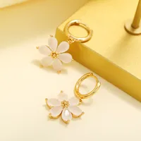 Fashion Flower Copper Artificial Gemstones Earrings main image 2