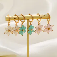 Fashion Flower Copper Artificial Gemstones Earrings main image 3