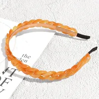 Cross-border New Arrival Candy Color Chain Headband Female Partysu Temperamental Headband Out Hair Pressing Headwear Resin Hair Accessories sku image 1