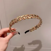 Cross-border New Arrival Candy Color Chain Headband Female Partysu Temperamental Headband Out Hair Pressing Headwear Resin Hair Accessories sku image 4