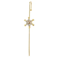 Creative Simple Alloy Inlaid Rhinestone Earrings Slash Earrings Wholesale sku image 4