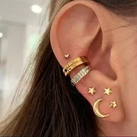 New Creative Retro Full Diamond Cross Alloy Ear Clip Set sku image 1