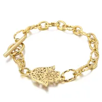 Fashion Geometric Titanium Steel 18K Gold Plated No Inlaid Bracelets In Bulk main image 1