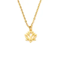 Wholesale Jewelry Fashion Lotus Stainless Steel Necklace sku image 1