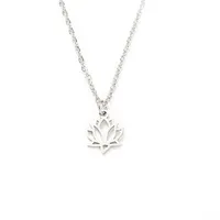 Wholesale Jewelry Fashion Lotus Stainless Steel Necklace sku image 2
