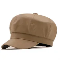 Korean Cotton Octagonal Solid Color Beret Cap Wholesale Nihaowholesale main image 2