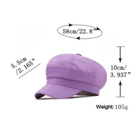 Korean Cotton Octagonal Solid Color Beret Cap Wholesale Nihaowholesale main image 5