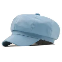 Korean Cotton Octagonal Solid Color Beret Cap Wholesale Nihaowholesale sku image 4