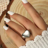 Wholesale Jewelry Simple Style Heart Alloy Open Rings main image 5