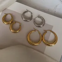 Fashion Heart Plating 304 Stainless Steel Titanium Steel No Inlaid 18K Gold Plated Earrings main image 1