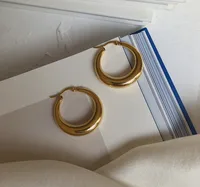 Fashion Heart Plating 304 Stainless Steel Titanium Steel No Inlaid 18K Gold Plated Earrings main image 2