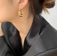 Fashion Heart Plating 304 Stainless Steel Titanium Steel No Inlaid 18K Gold Plated Earrings main image 5