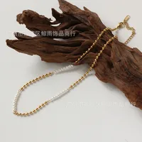 Wholesale Jewelry Fashion 304 Stainless Steel Artificial Pearls 18K Gold Plated Necklace main image 2