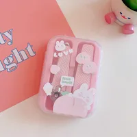 Girls Cute Portable Home Oblique Mouth Toe Nail Clippers Manicure Tool Set sku image 2