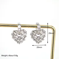 Luxurious Fashion Simple Style Heart Copper Artificial Gemstones Earrings main image 5