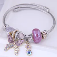 Fashion Metal Simple Butterfly Pendant Inlaid Rhinestone Accessories Bracelet main image 1