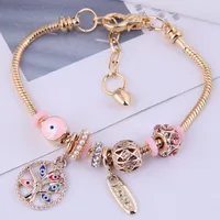 Fashion Trend Metal Devil's Eye Tree Of Life Pendant Multi-element Bracelet main image 1