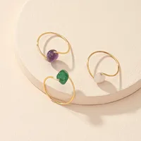 Beads Ring Female Niche Simple Retro Stone Ring Couple Ring main image 3