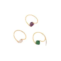 Beads Ring Female Niche Simple Retro Stone Ring Couple Ring main image 5