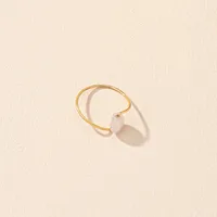 Beads Ring Female Niche Simple Retro Stone Ring Couple Ring sku image 1