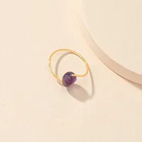 Beads Ring Female Niche Simple Retro Stone Ring Couple Ring sku image 3